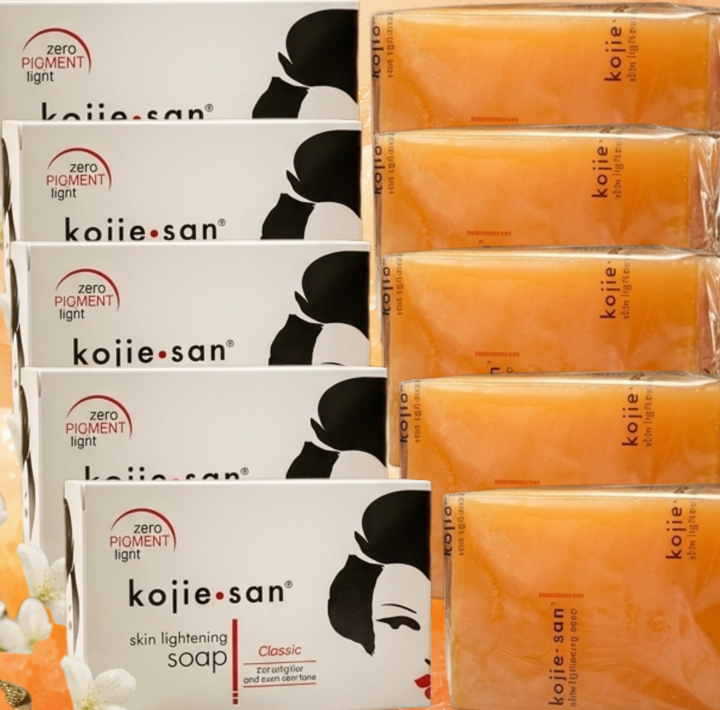 Pack Prestige : 5 Savons Sublimateurs de Teint Kojie San