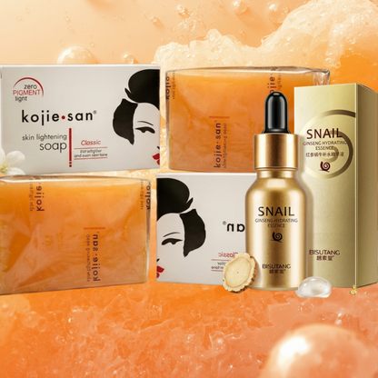 2 Savons Kojie San 135grs + 1 Sérum Escargot &amp; Ginseng Bisutang