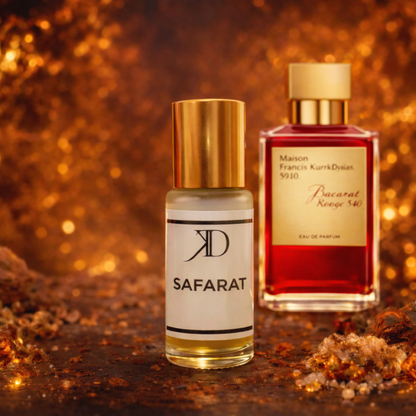 KD - SAFARAT Extrait de Parfum | Inspiré  MAISON FRANCIS KURKDJIAN BACCARAT ROUGE 540 EXTRAIT DE PARFUM