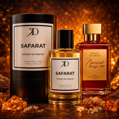 KD - SAFARAT Extrait de Parfum | Inspiré  MAISON FRANCIS KURKDJIAN BACCARAT ROUGE 540 EXTRAIT DE PARFUM