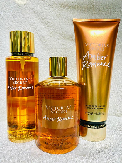 4 piece. Amber romance (brume, crème et gel_douche+shimmer)