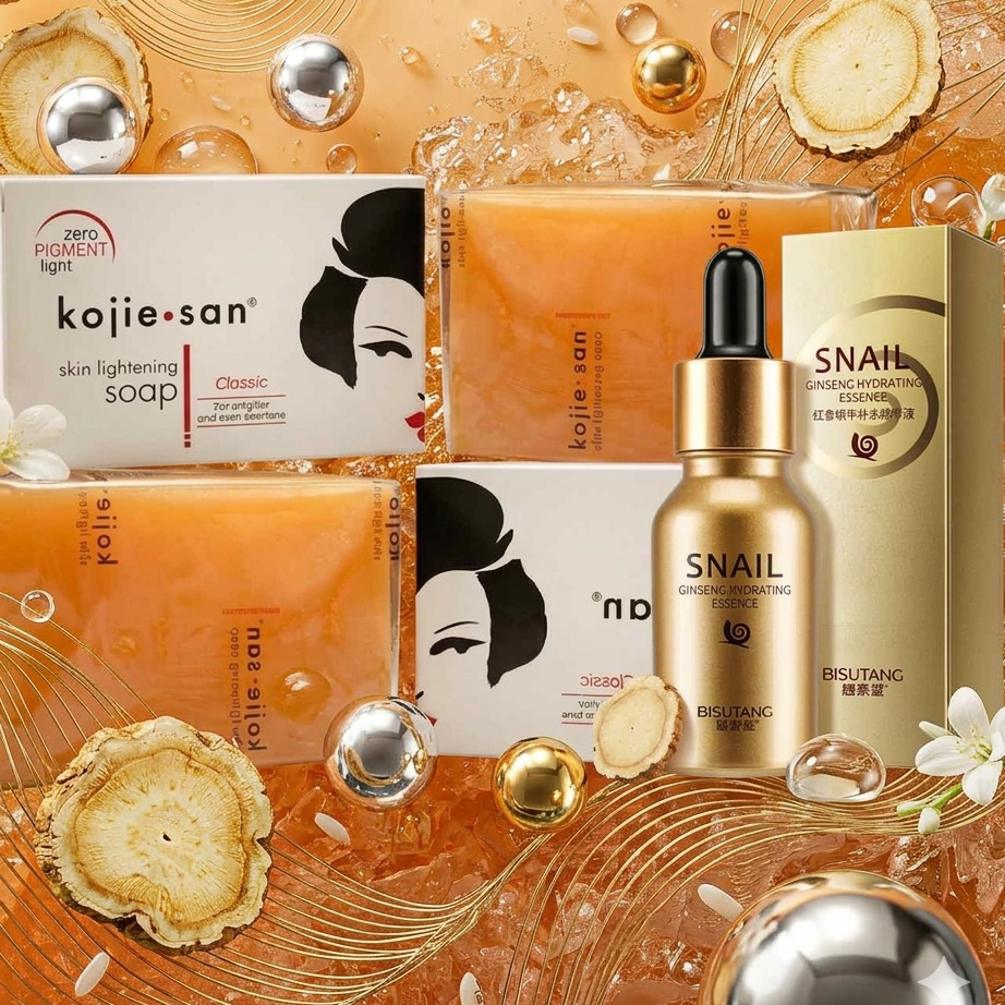 2 Savons Kojie San 135grs + 1 Sérum Escargot &amp; Ginseng Bisutang