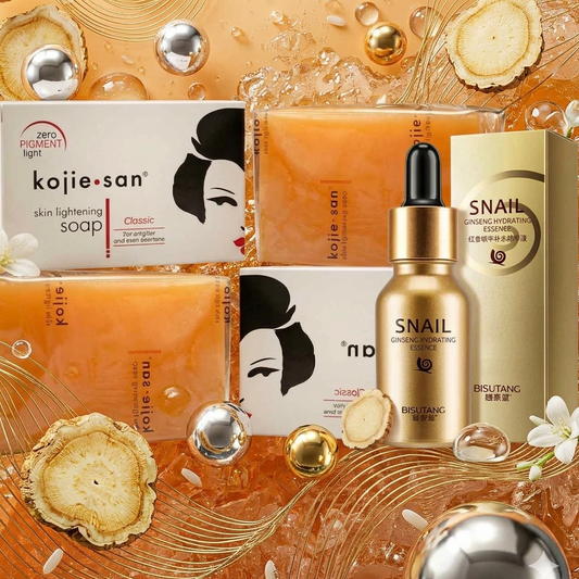 2 Savons Kojie San 135grs + 1 Sérum Escargot &amp; Ginseng Bisutang