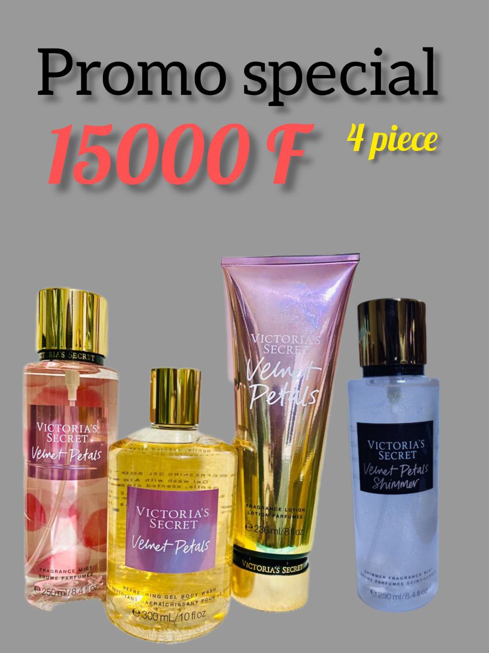 4 piece. Velvet petals  (brume, crème et gel_douche+shimmer)