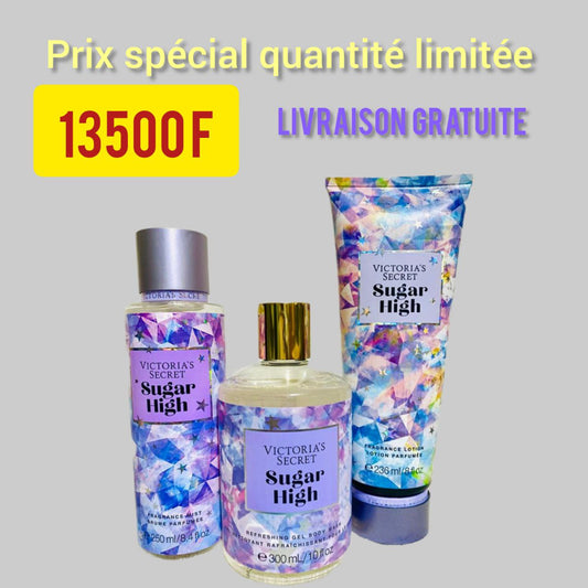 TRIO. Sugar high (brume, crème et gel_douche)